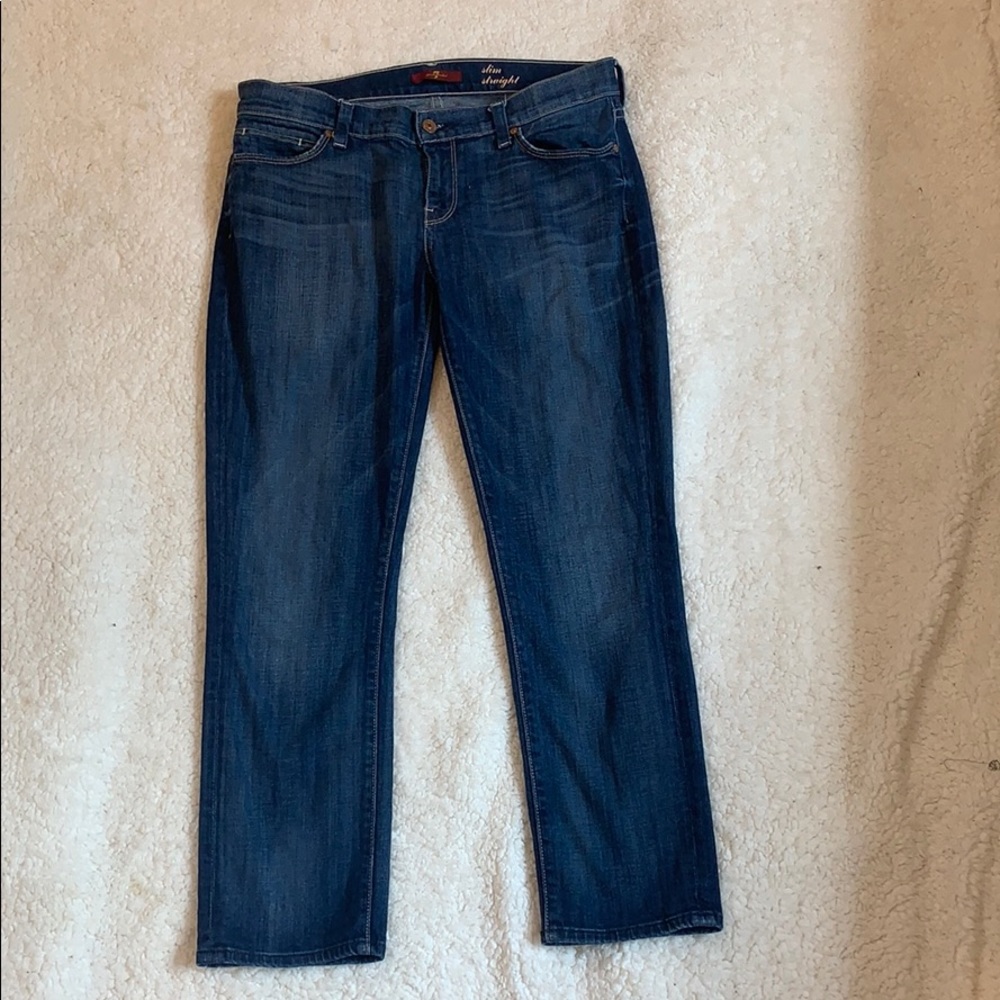 7 for all mankind slim straight ankle jeans sz 30